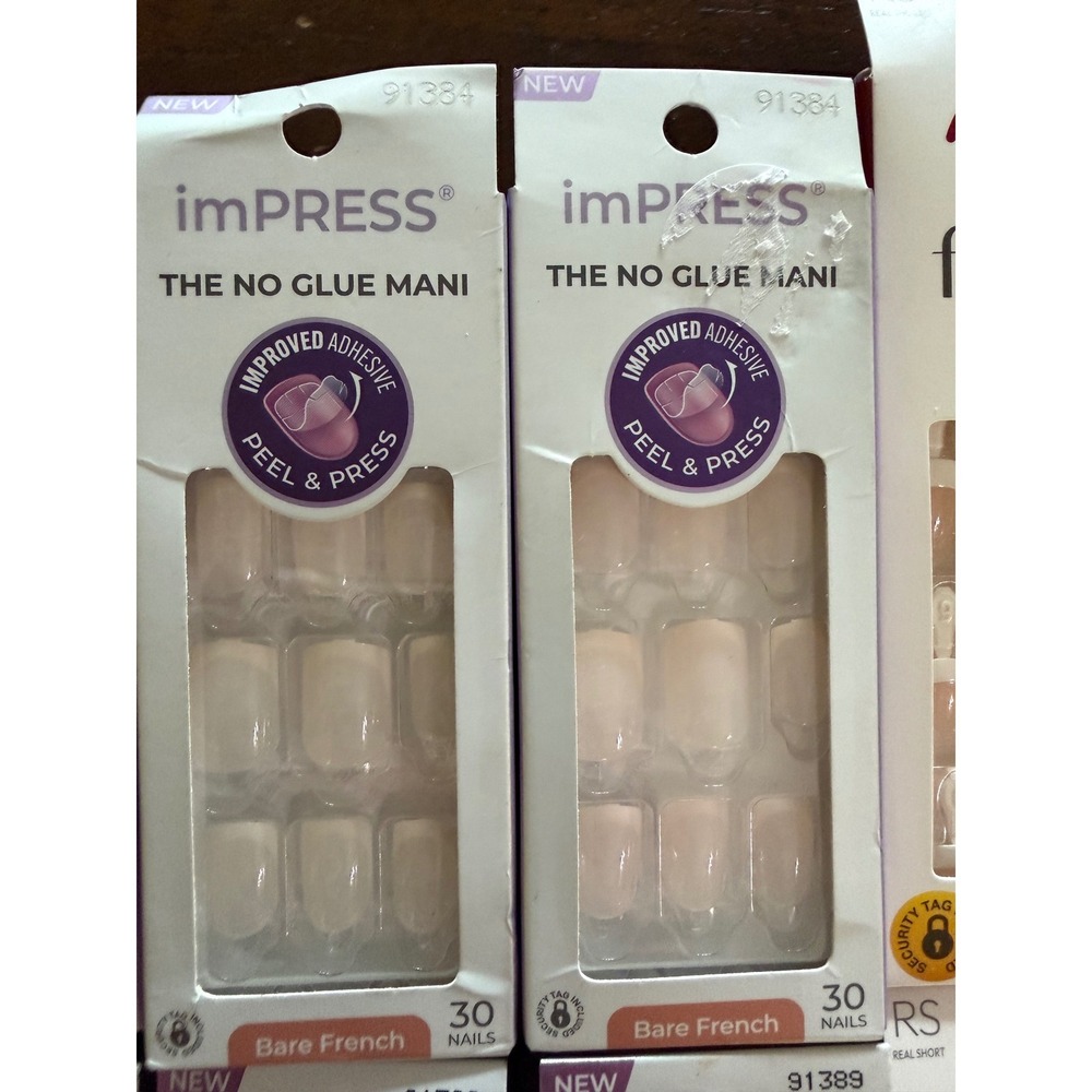 Kiss imPRESS Press On Nails Lot 10 Packs French Tip Heart Floral No Glue Mani - Picture 5 of 7